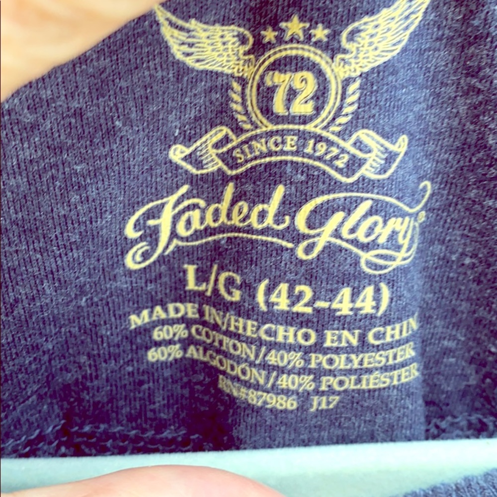 Faded glory Blue men’s cotton/poly washable sweat